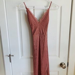 Pink lace guess slim fit dress